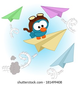 bird  pilot  - vector illustration