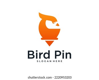bird pin location logo design