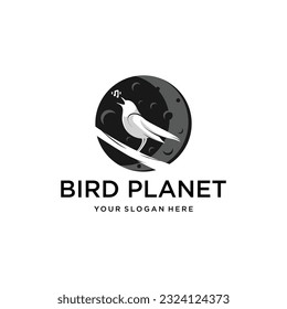Bird Planet Creative Logo Design Vector