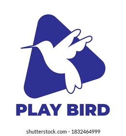 bird play icon on isolated white background