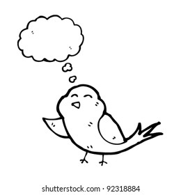 bird pointing with wing cartoon