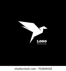 Bird polygon. Abstract explosion. Vector illustration.