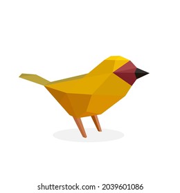 bird polygonal art image. Low poly animal in vector illustration