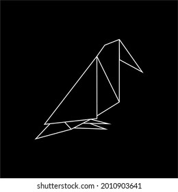 Bird Polygonal Lines Illustration for Logo or Graphic Design Element. Vector Illustration