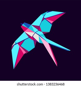 bird pop art color vector