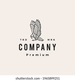 bird of prey hipster vintage logo vector icon illustration