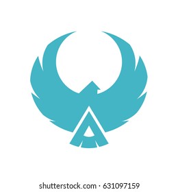 Bird of prey logo or insignia with the letter A designed into the lower portion.
