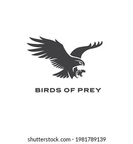 Bird of prey logo template design. Vector illustration.