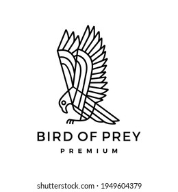 bird of prey monoline logo vector icon illustration