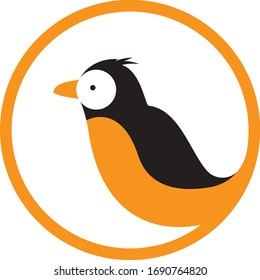 Bird (puffin) Logo with Circle