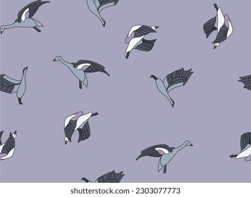 bird purple blue pattern vector print