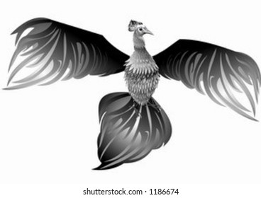 The bird put-night. Drawing.