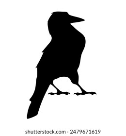 Bird Raven Crow Black Silhouette for Icon.