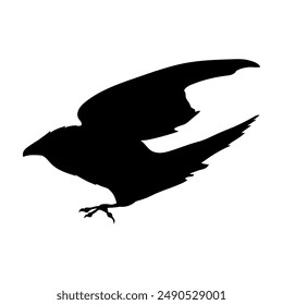 Bird Raven Crow Black Silhouette for Icon.