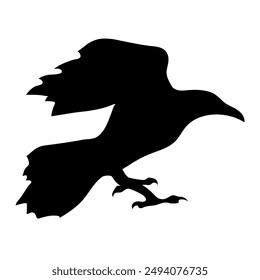 Bird Raven Crow Black Silhouette for Icon.