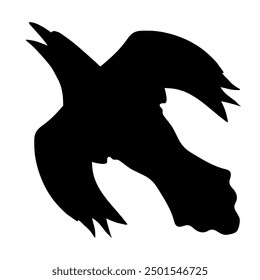 Bird Raven Crow Black Silhouette for Icon.