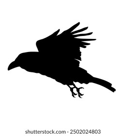 Bird Raven Crow Black Silhouette for Icon.