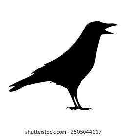 Bird Raven Crow Black Silhouette for Icon.