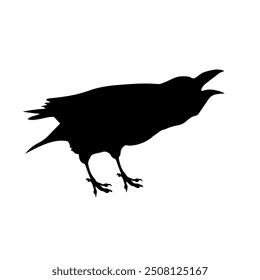 Bird Raven Crow Black Silhouette for Icon.