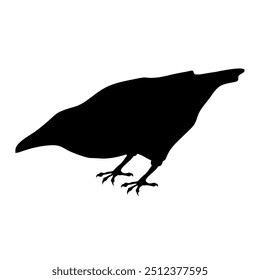 Bird Raven Crow Black Silhouette for Icon.