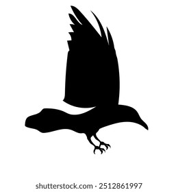 Bird Raven Crow Black Silhouette for Icon.