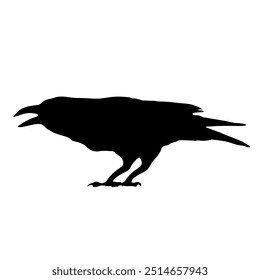 Bird Raven Crow Black Silhouette for Icon.