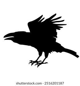 Bird Raven Crow Black Silhouette for Icon.