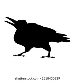 Bird Raven Crow Black Silhouette for Icon.