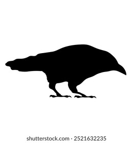 Bird Raven Crow Black Silhouette for Icon.