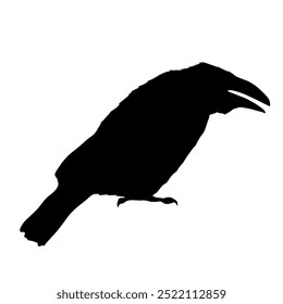 Bird Raven Crow Black Silhouette for Icon.