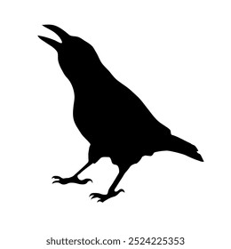 Bird Raven Crow Black Silhouette for Icon.