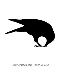 Bird Raven Crow Black Silhouette for Icon.