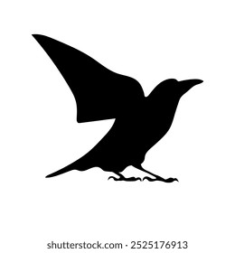 Bird Raven Crow Black Silhouette for Icon.