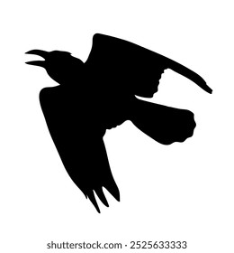 Bird Raven Crow Black Silhouette for Icon.