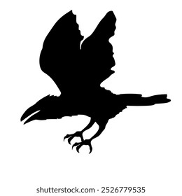 Bird Raven Crow Black Silhouette for Icon.