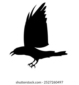 Bird Raven Crow Black Silhouette for Icon.