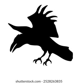 Bird Raven Crow Black Silhouette for Icon.