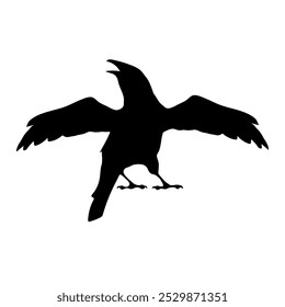 Bird Raven Crow Black Silhouette for Icon.