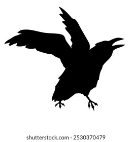 Bird Raven Crow Black Silhouette for Icon.