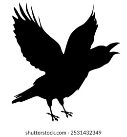 Bird Raven Crow Black Silhouette for Icon.