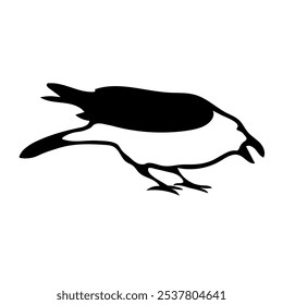 Bird Raven Crow Black Silhouette for Icon.