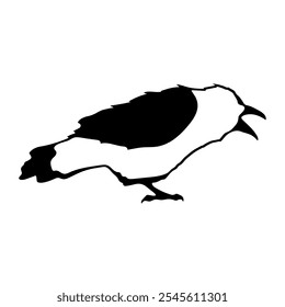 Bird Raven Crow Black Silhouette for Icon.