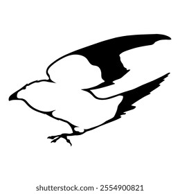 Bird Raven Crow Black Silhouette for Icon.