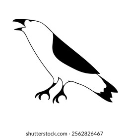 Bird Raven Crow Black Silhouette for Icon.