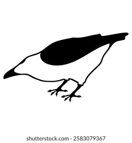 Bird Raven Crow Black Silhouette for Icon.