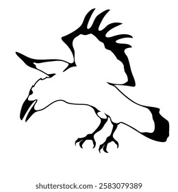 Bird Raven Crow Black Silhouette for Icon.