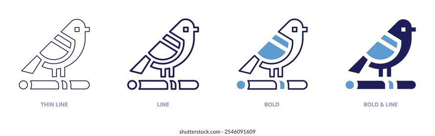 Bird recovery icon in 4 different styles. Thin Line, Line, Bold, and Bold Line. Duotone style. Editable stroke.