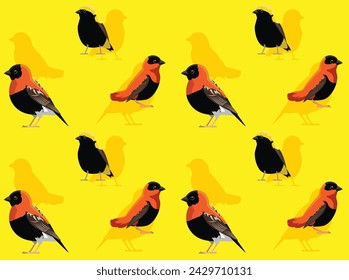 Bird Red Bishop Cute Seamless Wallpaper Background