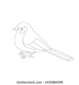 bird red - cheeked cordon,vector illustration, lining draw