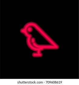 Bird red glowing neon ui ux icon. Glowing sign logo vector